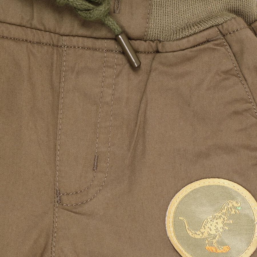 Boys' 100% Cotton Trousers, Olive, large image number null