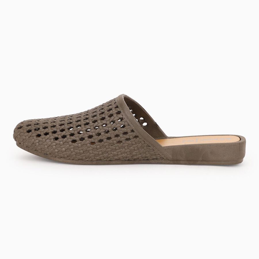 Women's Taupe Woven Slip-On Mules, Brown, large