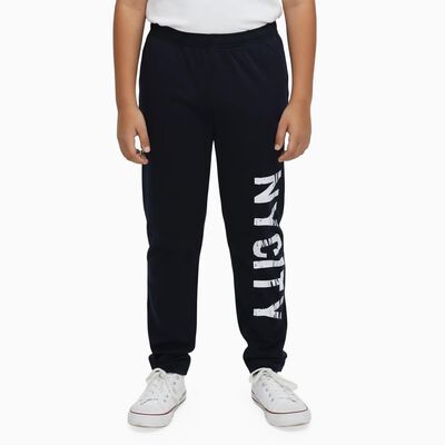 Boys' Deep Navy Blue Cotton Blend NYC Print Pyjama