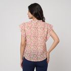Women's Pink Round Neck Regular Top, गुलाबी, small