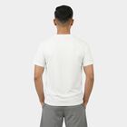 Men's White Round Neck Athleisure T-Shirt, White, small
