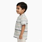 Infants' Light Sage Green Cotton Half Sleeve Mandarin Collar Casual Shirt, Light Green, small image number null