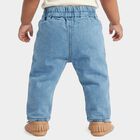 Infants Light Blue Straight Fit Elastic Waist Jeans, मध्यम नीला, small