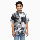 Boys Light Grey Cotton Half Sleeve Classic Casual Shirt, Light Grey, small image number null