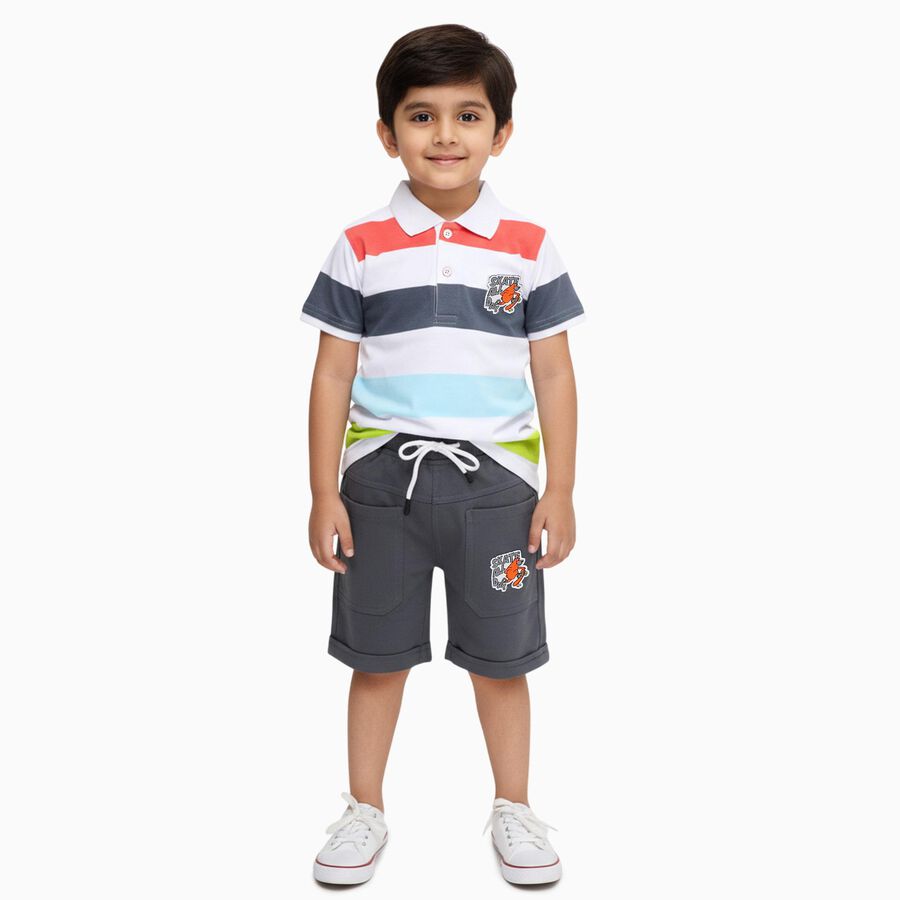 Boys' Woven Baba Suit, सफ़ेद, large image number null