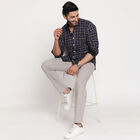 Cotton Checks Casual Shirt, Navy Blue, small image number null