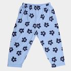 Girls' Mid Blue Regular Fit Unicorn Printed Elastic Waist Capri, Mid Blue, small