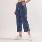Ladies' 100% Cotton Jeans, Mid Blue, small image number null