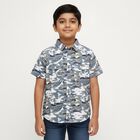 Boys Light Blue Cotton Half Sleeve Classic Collar Casual Shirt, Light Blue, small image number null