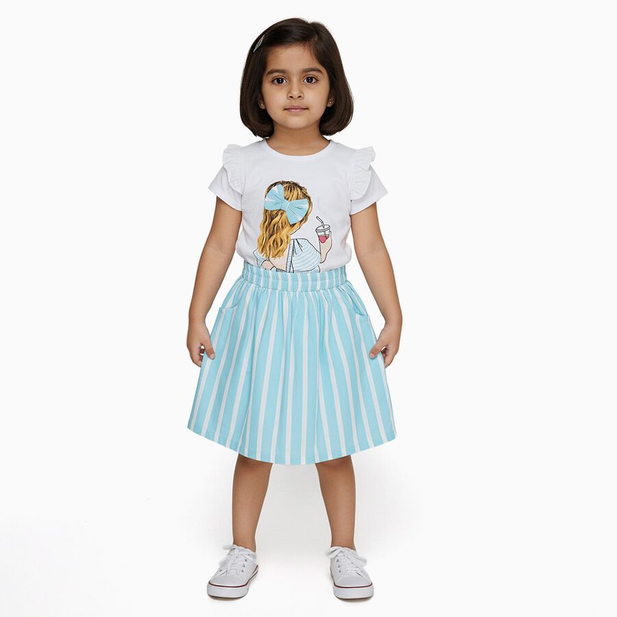 Girls' Top Skirt, Aqua, large image number null