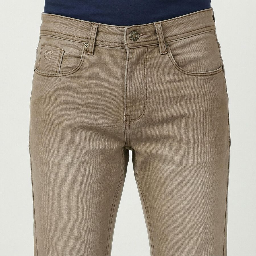 Men's Beige Slim Fit Jeans, Beige, large