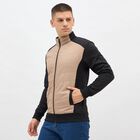 Men's Muted Beige and Jet Black High Neck Casual Sweatshirt, Beige, small image number null