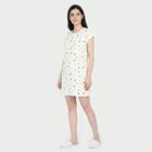 Women's White Round Neck T-Shirt Style Nighty, White, small