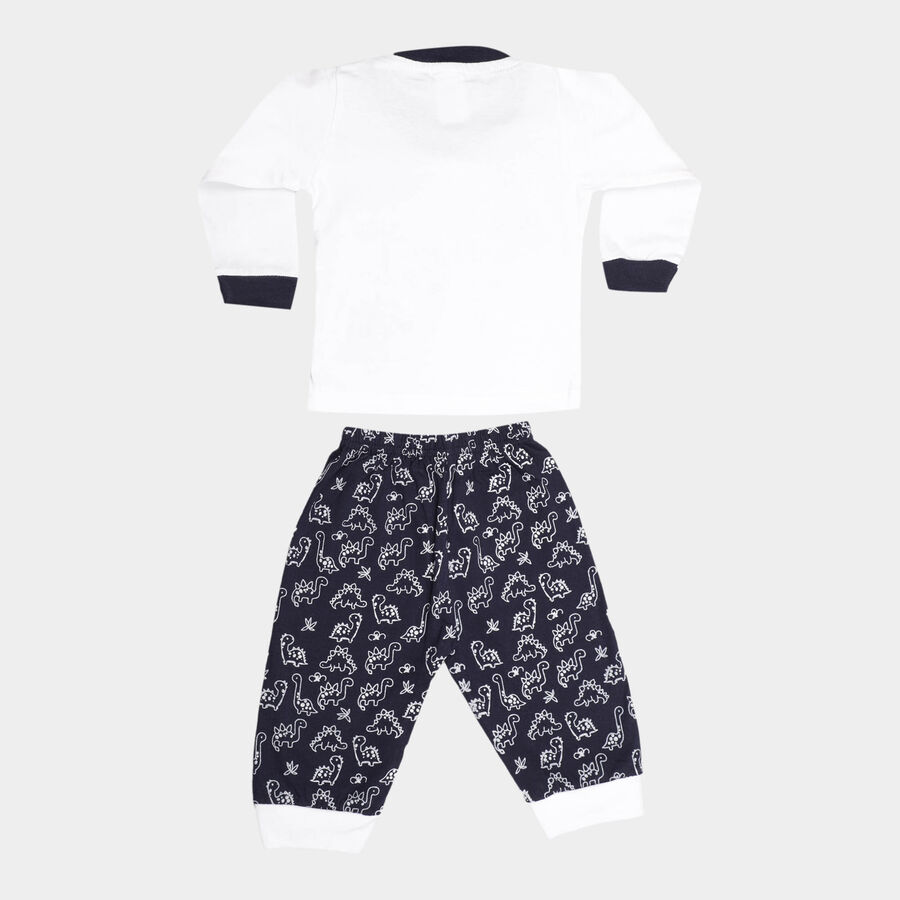 Infants Cotton Baba Suit, White, large image number null