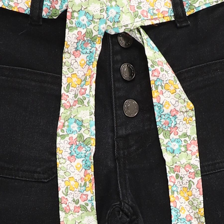 Girls' Jeans, गहरा ग्रे, large image number null