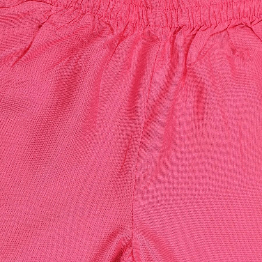 Girls Bright Pink and White Embroidered Tie-Dye Fusion Set, ऑफ व्हाइट, large image number null