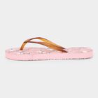Women's Soft Pastel Pink Floral Flip Flops, गुलाबी, small