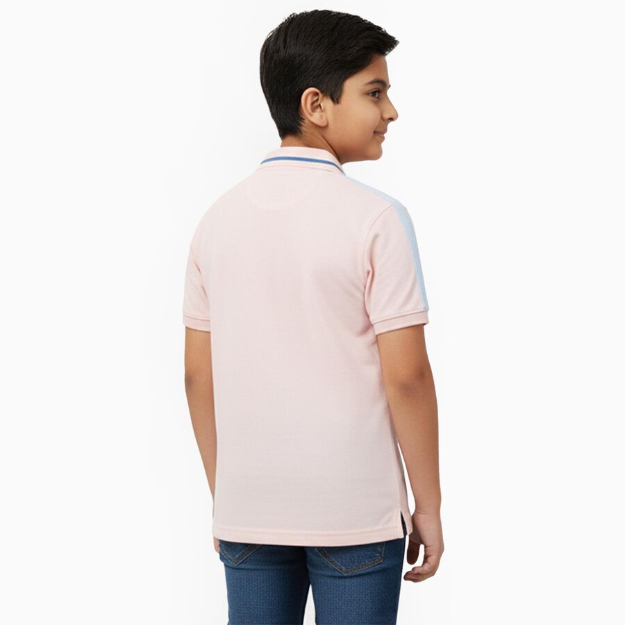 Boys' Half Sleeves T-Shirt, Light Pink, large image number null