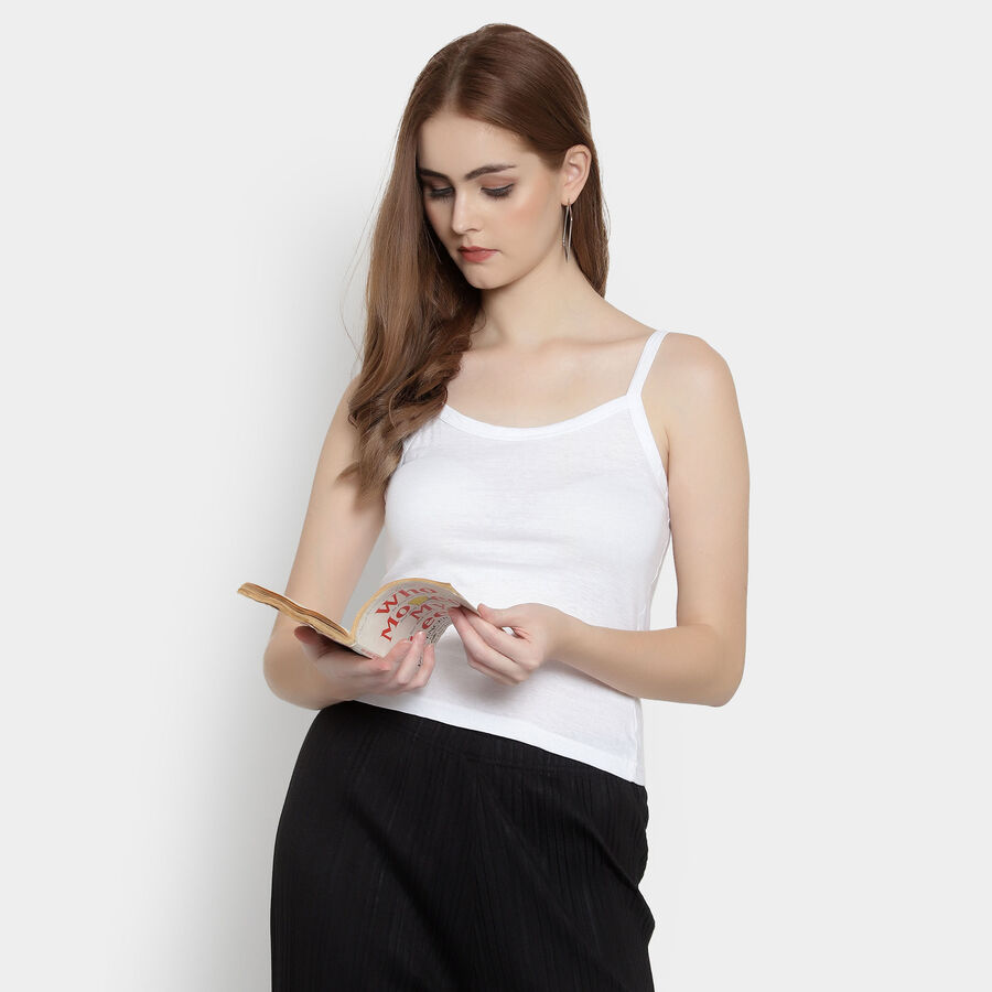Cotton Solid Slips, White, large image number null