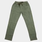 Boys' Olive Green Straight Fit Drawstring Waist Jeans, Olive, small