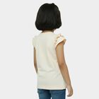 Girls' Pink Cotton Round Neck Unicorn Printed T-Shirt, हल्का गुलाबी, small