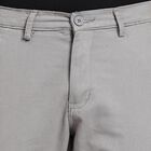 Men's 100% Cotton Slim Fit Casual Trousers , Light Grey, small image number null