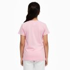 Girls' Pink Round Neck Graphic T-Shirt, Pink, small image number null