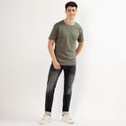 Men's Faded Black Slim Fit Jeans, Black, small