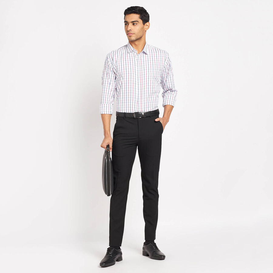 Checks Formal Shirt, White, large image number null