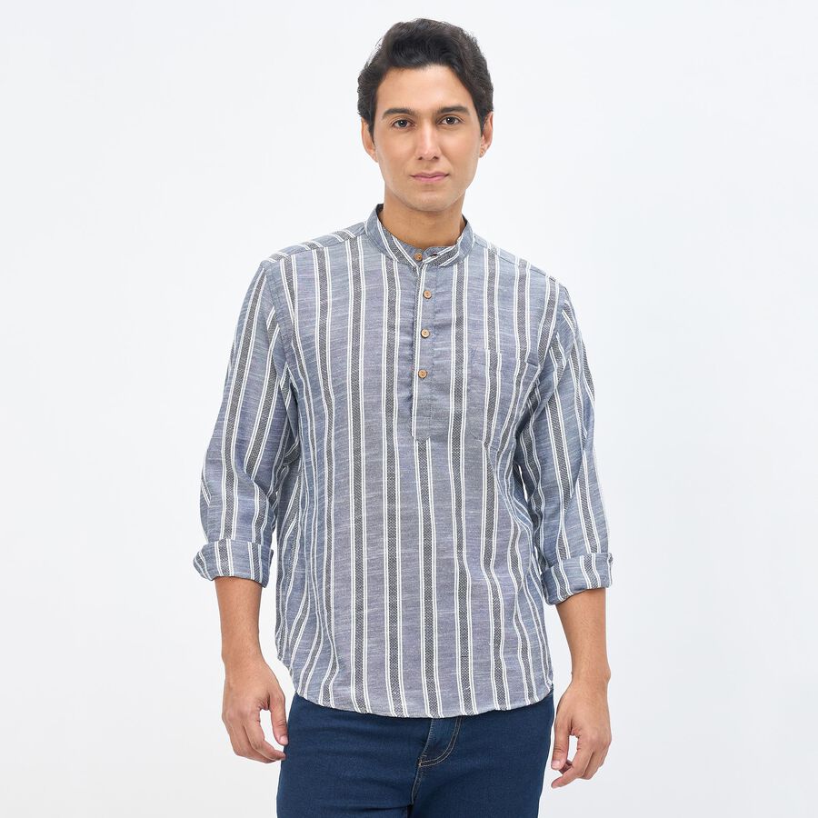 Men's Kurta, Navy Blue, large