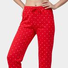Women's Red Regular Fit Solid Cotton Pyjama, Red, small