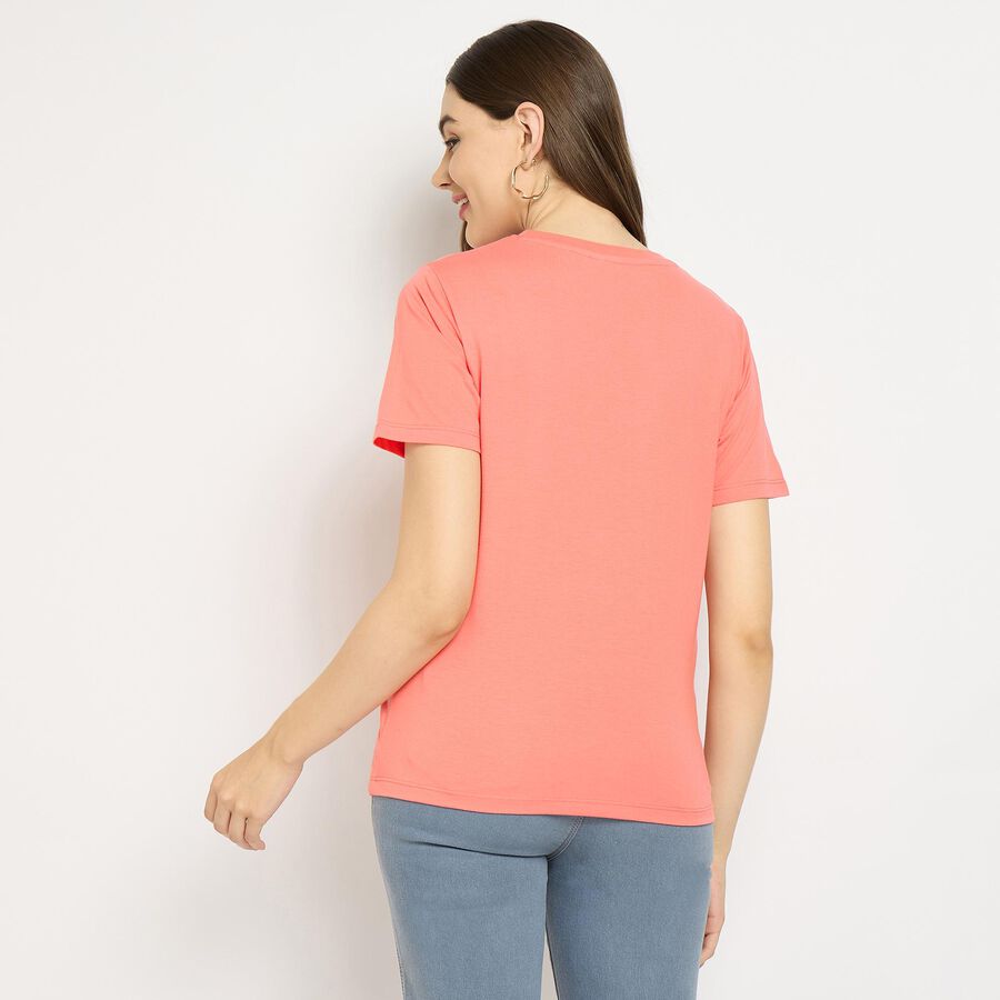 Ladies' Round Neck T-Shirt, Coral, large image number null