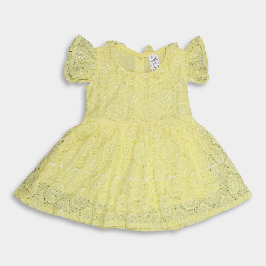 Infant Girls' Frock, पीला, large image number null