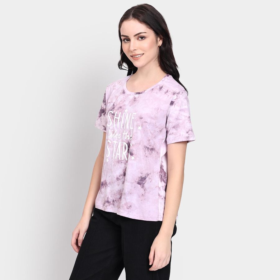Ladies' 100% Cotton Round Neck T-Shirt, Lilac, large