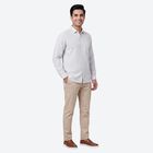 Men's Light Grey Cotton Casual Shirt, हल्का ग्रे, small