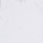 Girls' White Cotton Round Neck Classic Vest, सफ़ेद, small