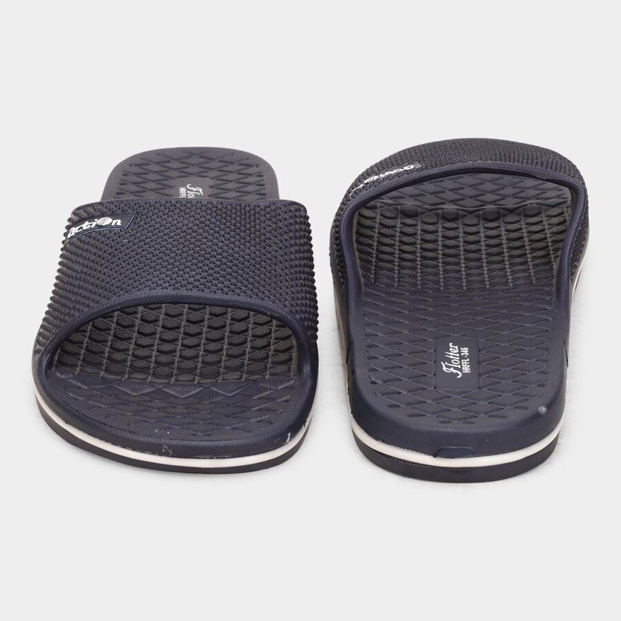 Mens Slider Flip Flops, Navy Blue, large image number null