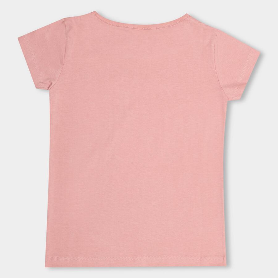 Girls' 100% Cotton T-Shirt , Peach, large image number null