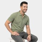 Men's Green Cotton Polo Neck Polo T-Shirt, Light Green, small