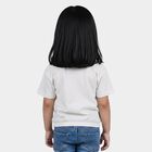 Girls White Cotton Round Neck Regular T-Shirt, सफ़ेद, small