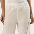 Women's White Cotton Notch Neck Self Design Kurta, Off White, small