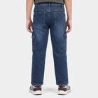 Boys Blue Straight Fit Cargo Jeans, Mid Blue, small