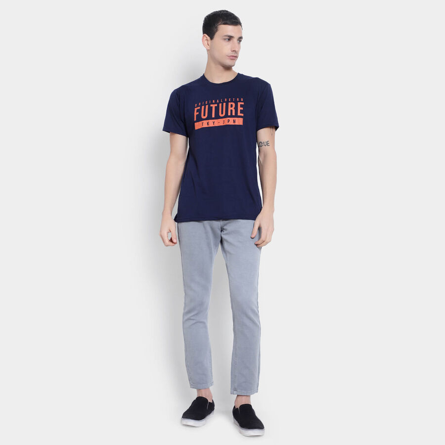 Round Neck T- Shirt, नेवी ब्लू, large image number null