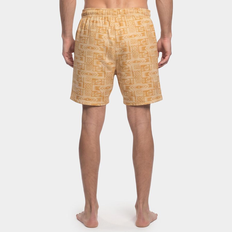 Men's Beige Regular Fit Chino Bermuda Shorts, गहरा पीला, large