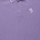 Boys Lilac Cotton Polo Collar Preppy Half Sleeves T-Shirt, Lilac, small