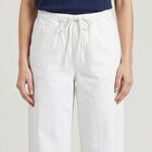 Women's White Straight Fit Drawstring Waist Jeans, White, small