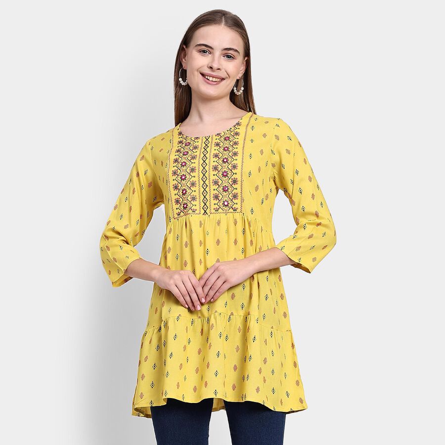 Ladies' Kurti , मस्टर्ड, large image number null