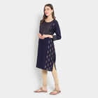 Printed 3/4Th Sleeves Kurta, Navy Blue, small image number null