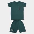 Boys' Knit Baba Suit, Teal Blue, small