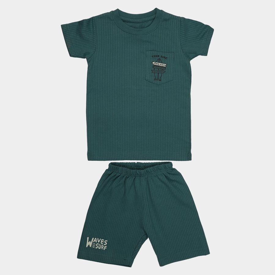 Boys' Knit Baba Suit, Teal Blue, large